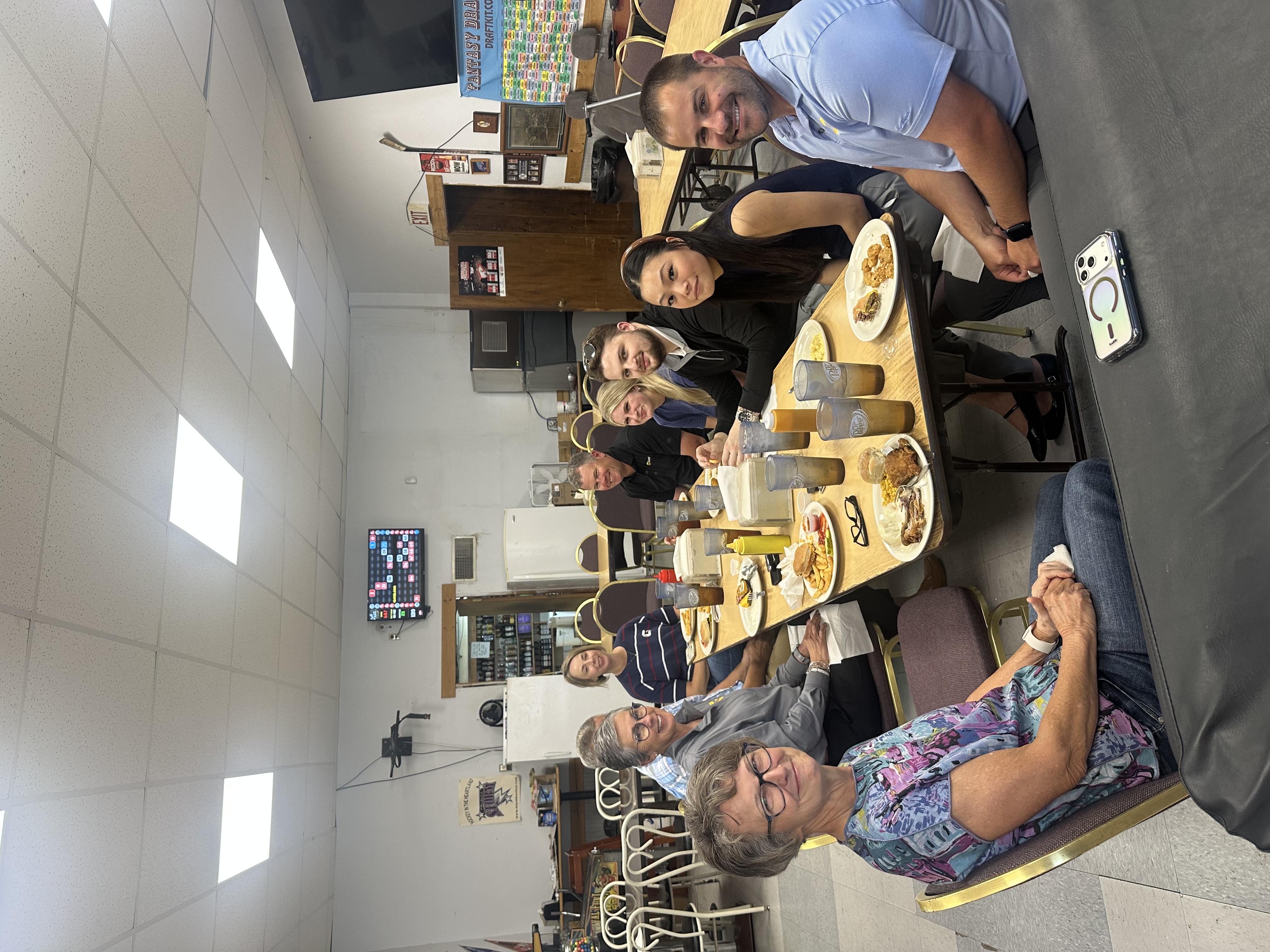 Rembolt team eating lunch at Dick's Place in Lawrence NE