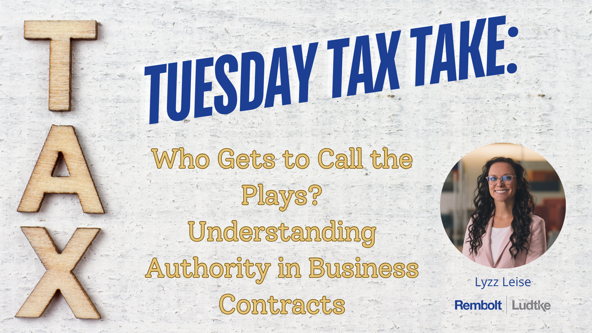 Tuesday Tax Take header image